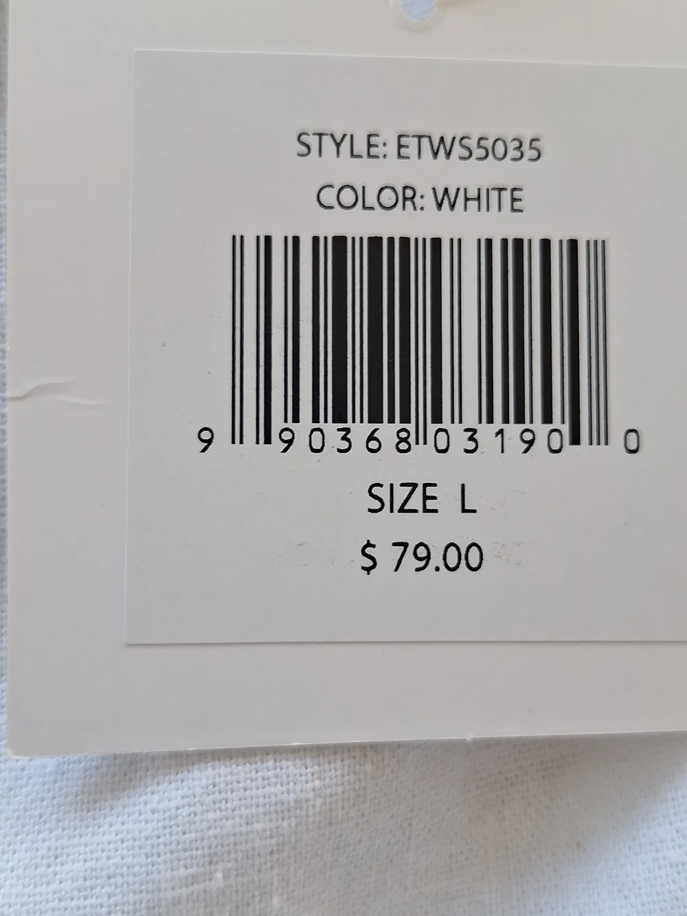 Minimalist Ellen Tracy White Scallop Edge Crop Top Sz L NWT - Picture 8 of 10